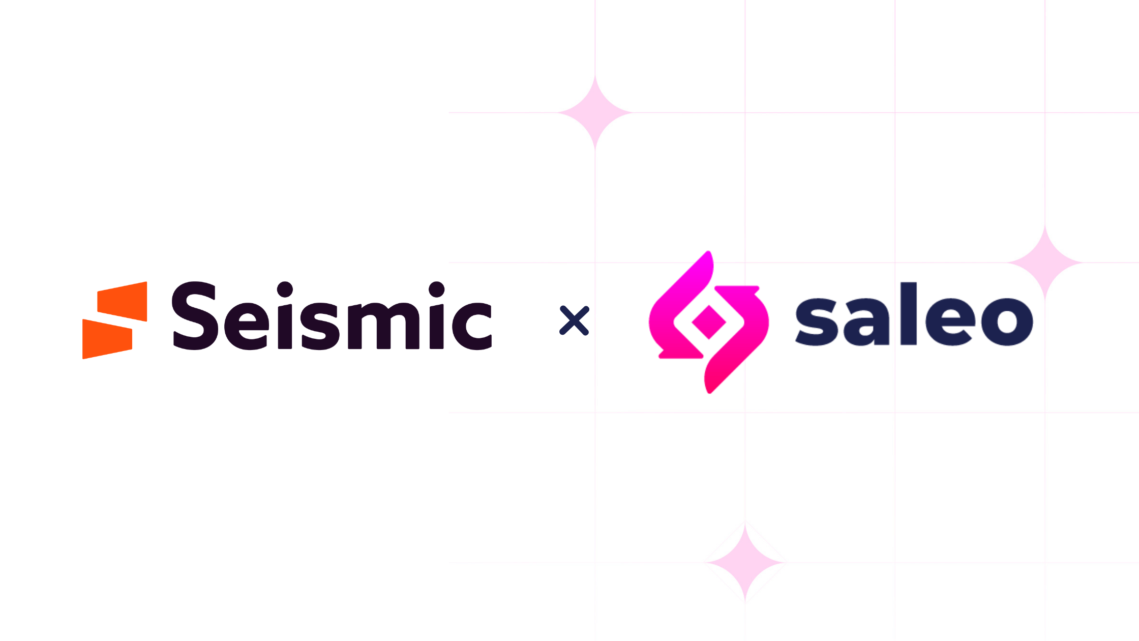 Seismic and Saleo logos side by side representing a partnership.
