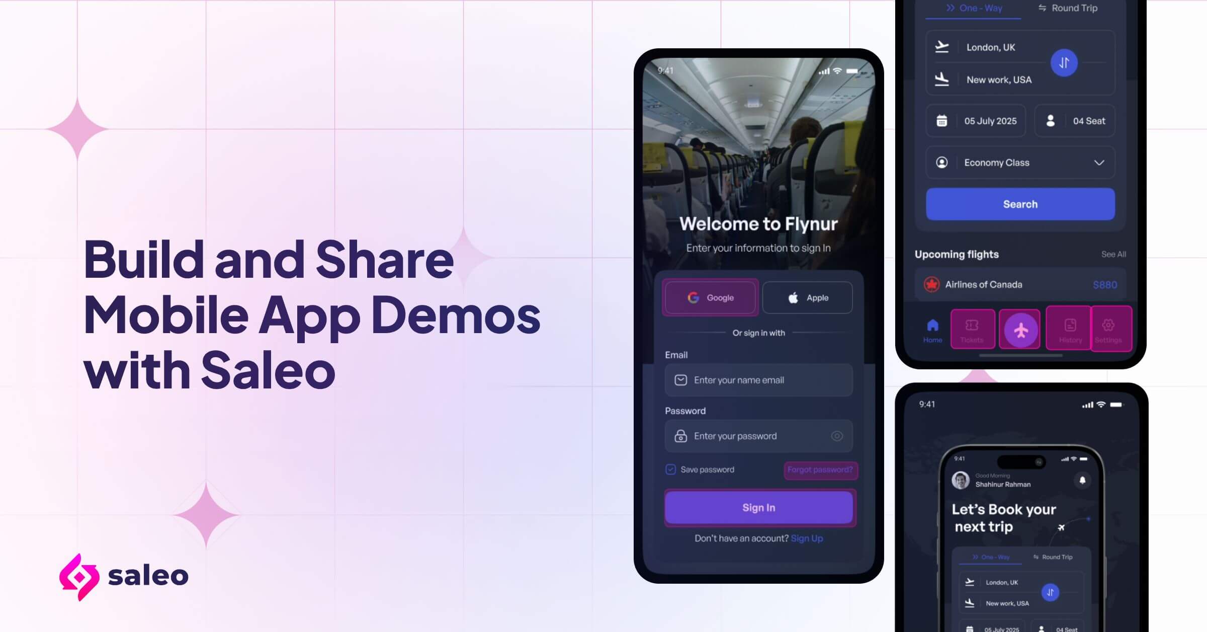 Example of a mobile app demo built in Saleo Capture