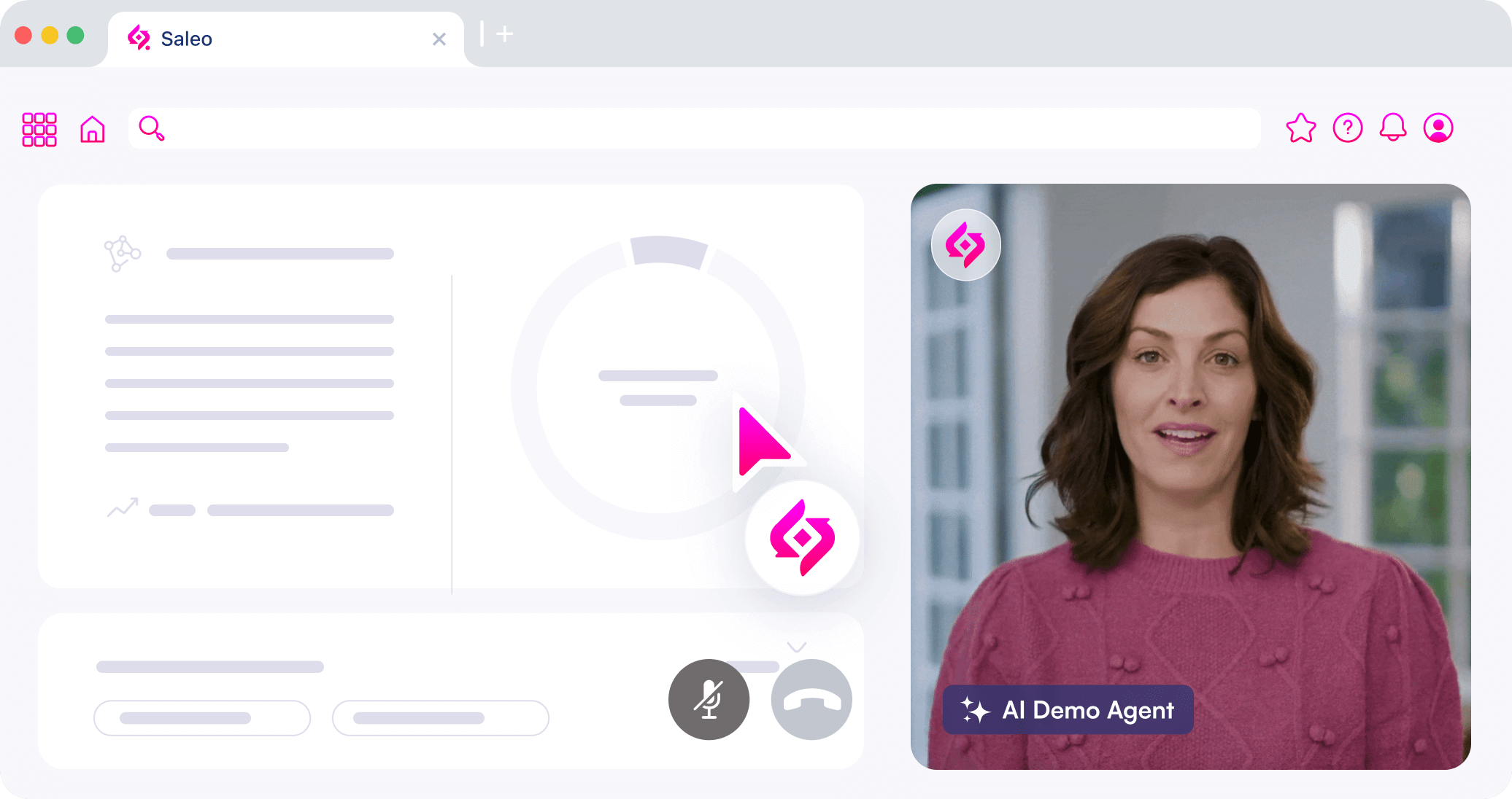 Saleo AI Demo Agent giving a demo